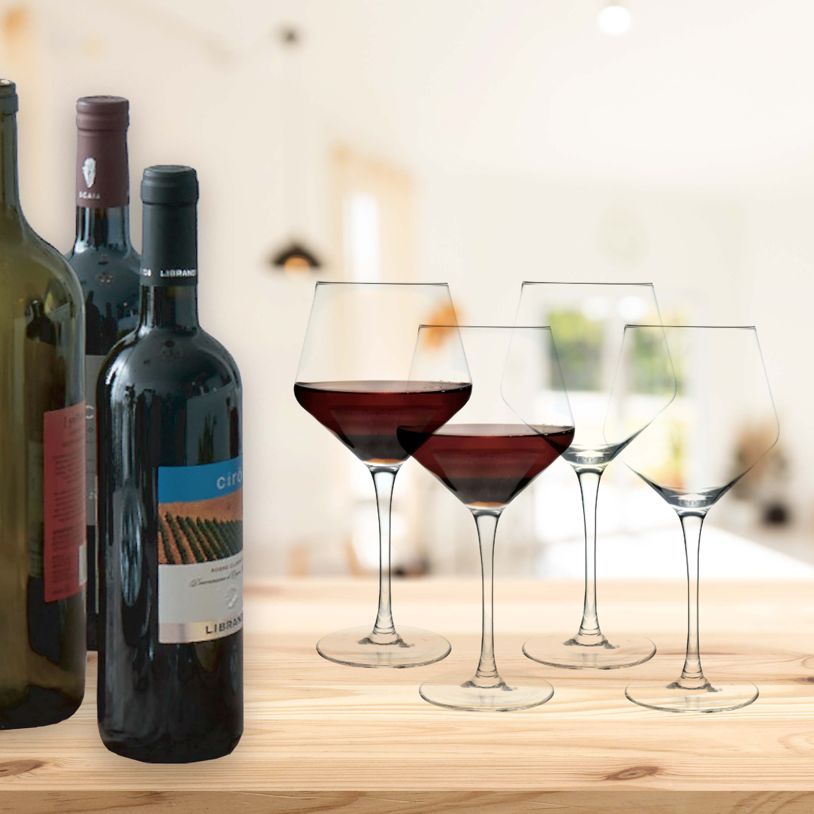 Set of 4 Red Wine Glasses - 23 Oz by Creative Gifts