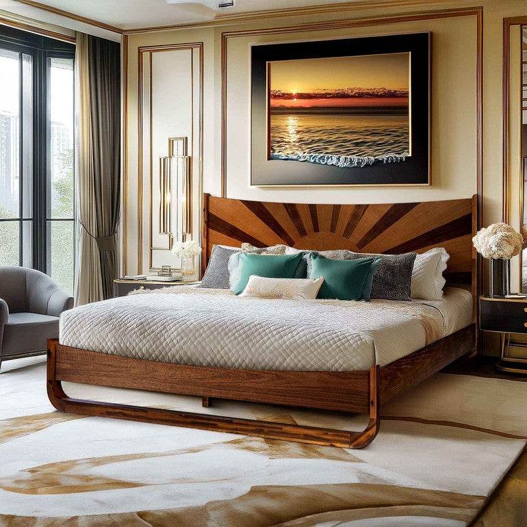 Rorns Sunset Platform Bed Frame With Headboard