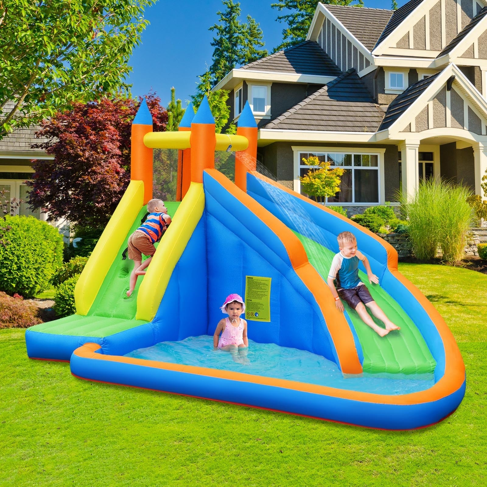 Linensnthings.com Inflatable Mighty Bounce House Jumper with Water ...