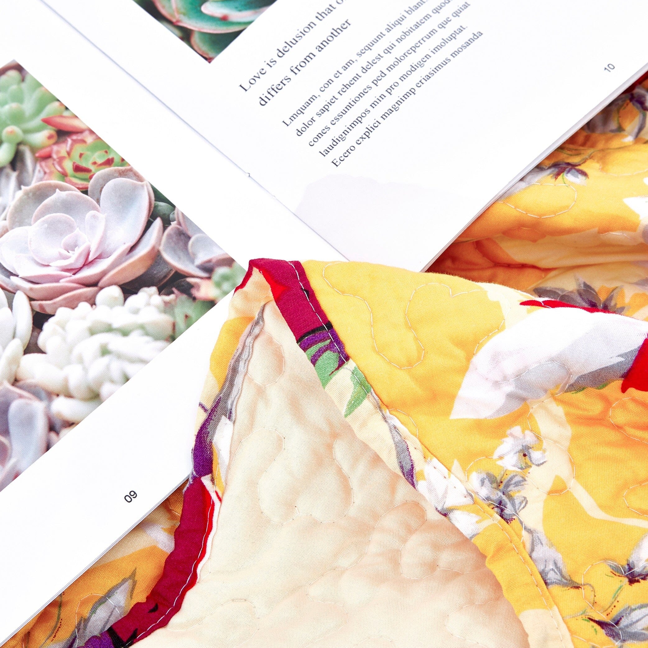Yellow Floral Quilted Throw Blanket - Scalloped Edges
