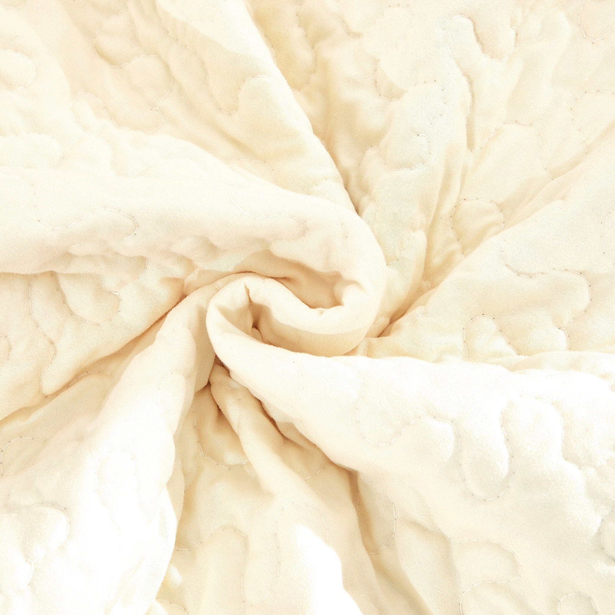 Yellow Floral Quilted Throw Blanket - Scalloped Edges