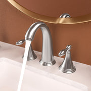 Elegant 2 Handle Widespread Bathroom Faucet With Pop Up Drain & Water Supply Lines