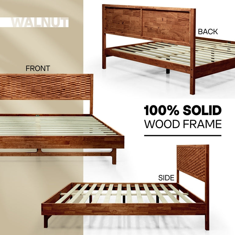 Acacia Elara Platform Bed Frame with Headboard