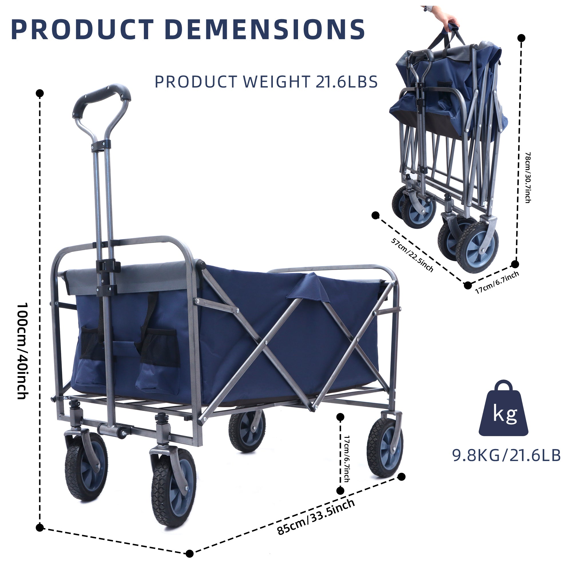 Outdoor Garden Multipurpose Micro Collapsible Trolley Cart/Wagon