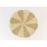 Pinwheel Olive Placemat, Raffia Tabletop