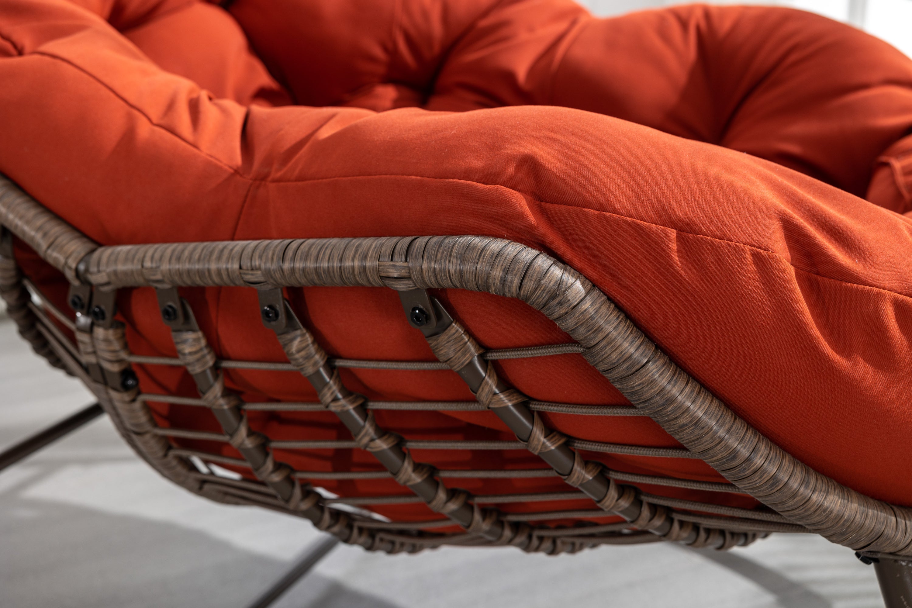 Outdoor Rattan Rocking Chair, Orange