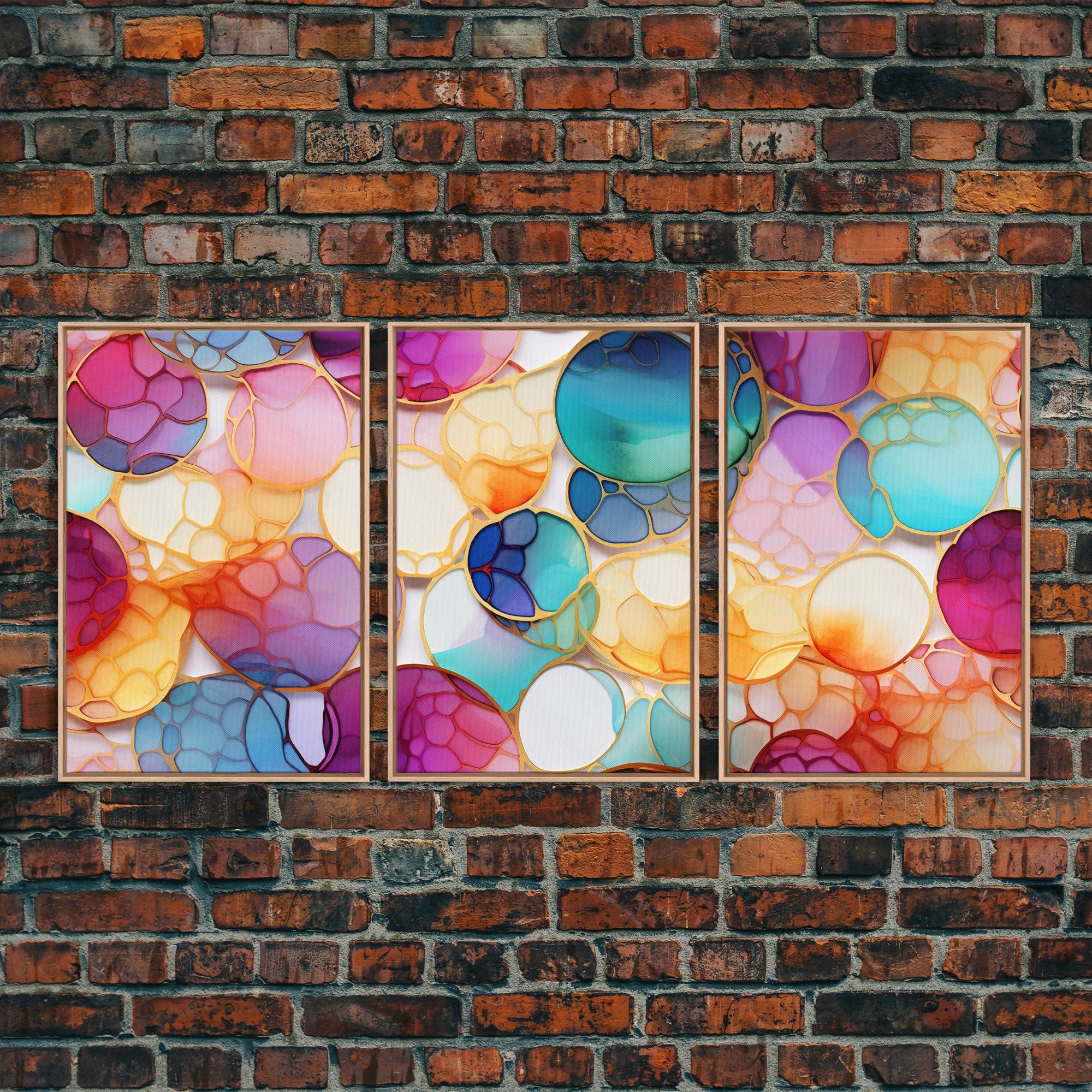 Vibrant Wall Print, Canvas Print, 3 Piece Wall Art