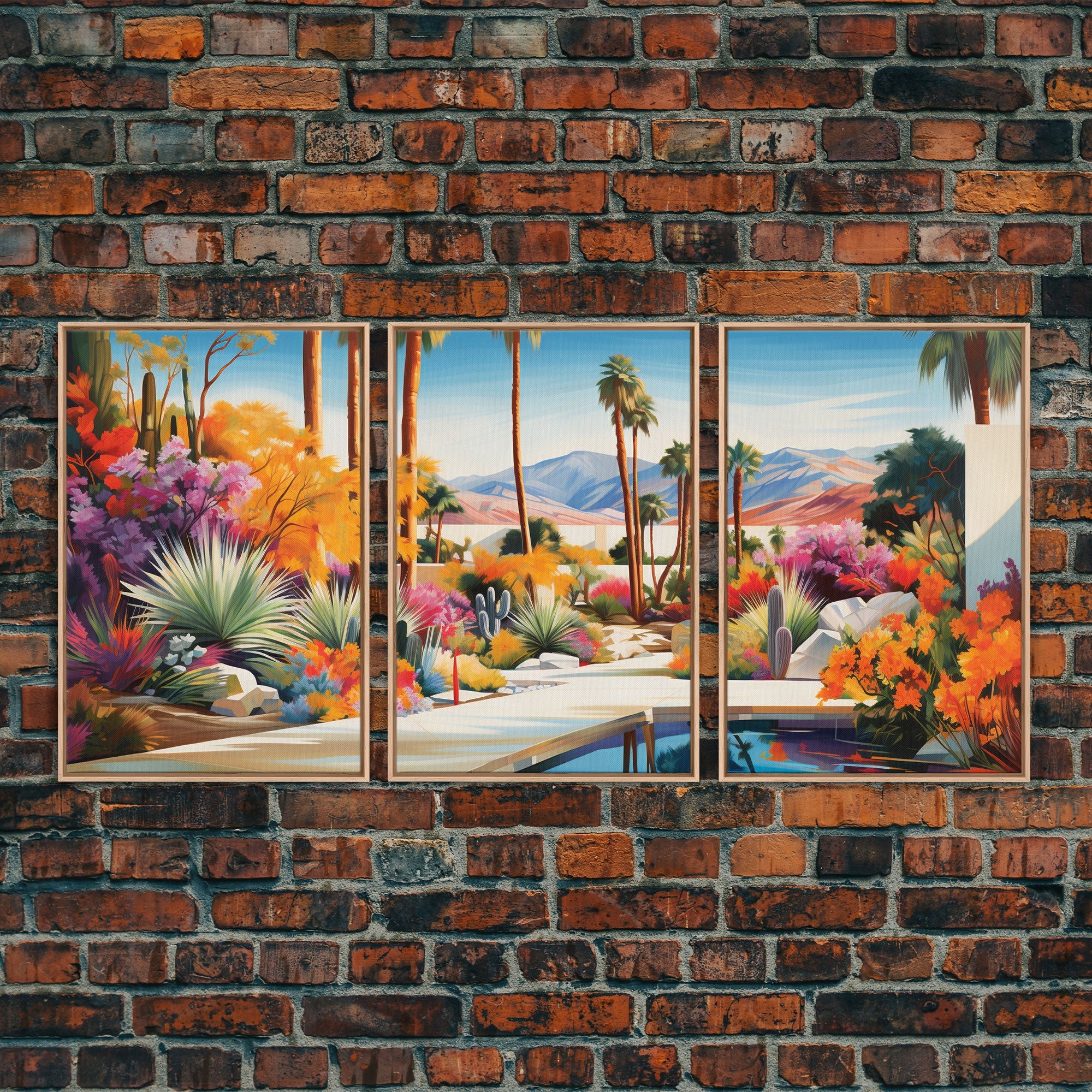 Palm Trees Art, Canvas Print, 3 Piece Wall Art