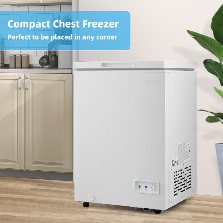 3.5/5 Cu.ft Compact Chest Freezer with Basket