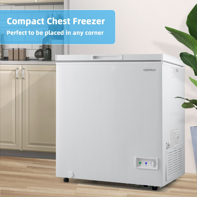 3.5/5 Cu.ft Compact Chest Freezer with Basket
