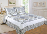 3-Piece Cotton Blend Reversible Quilt Set