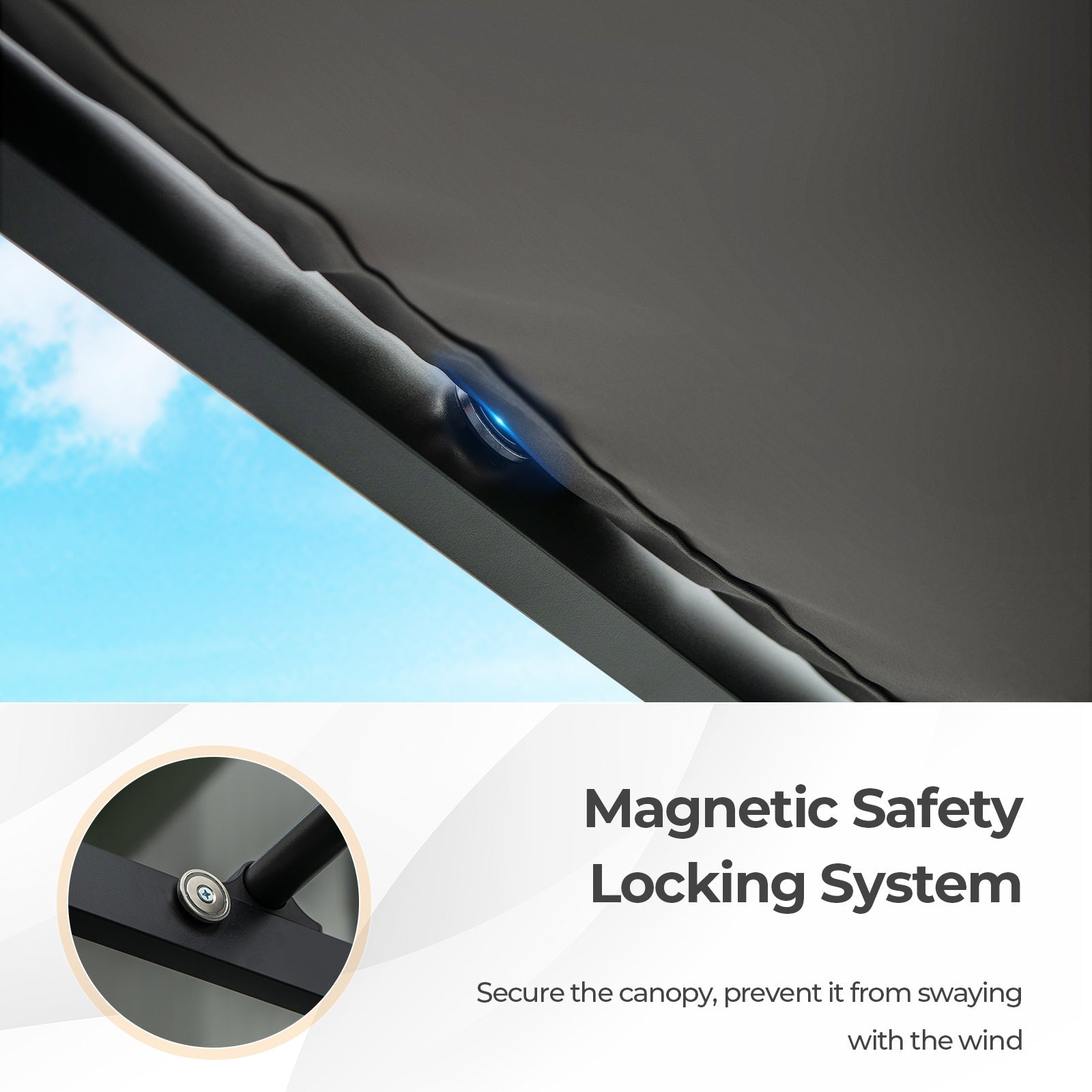 10 x 10 Feet Outdoor Pergola with Retractable Canopy and Metal Columns-Gray