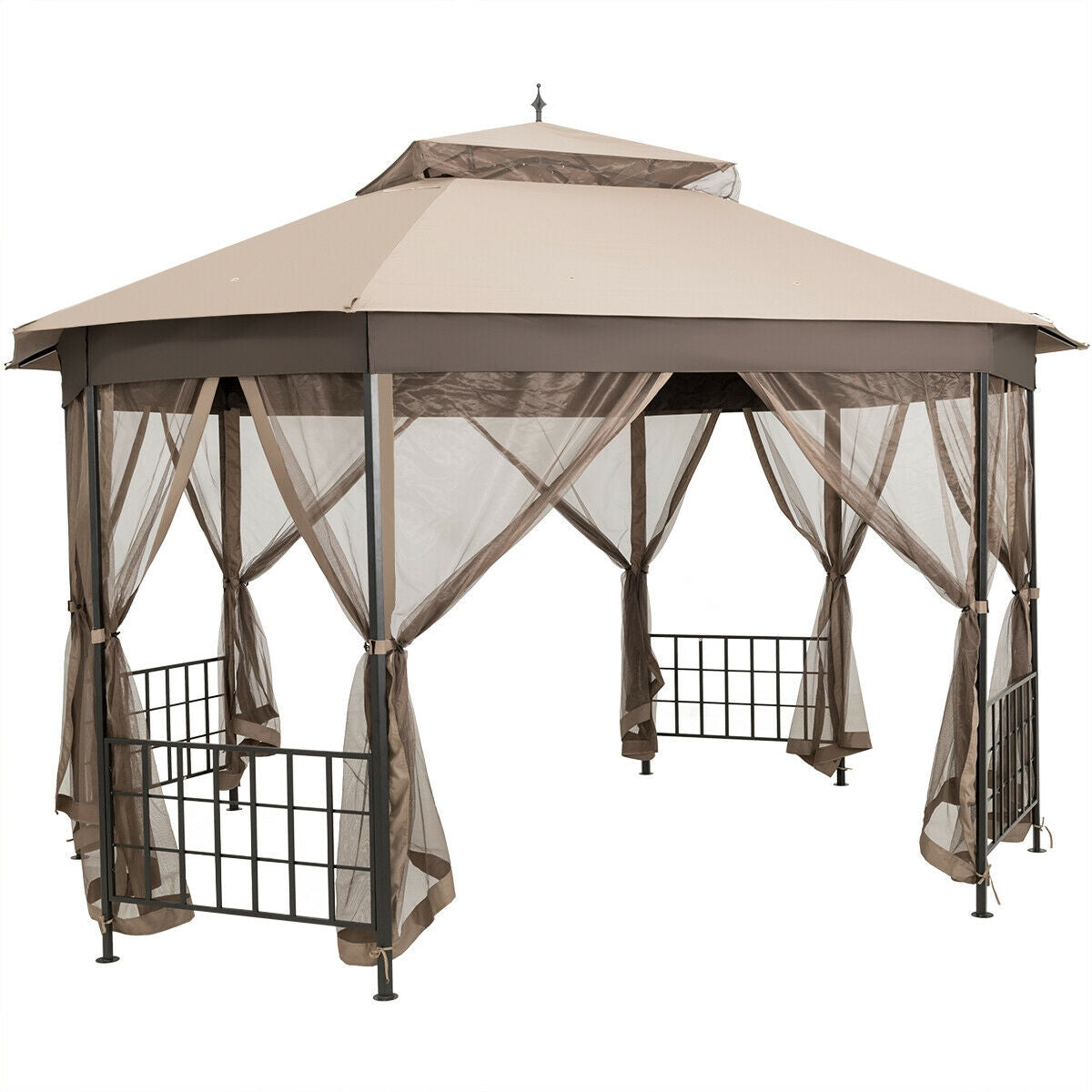 10’x 12’ Octagonal Patio Gazebo - Brown