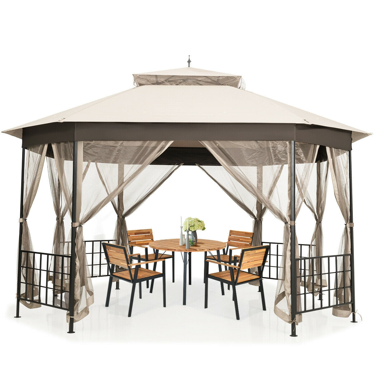 10’x 12’ Octagonal Patio Gazebo - Beige