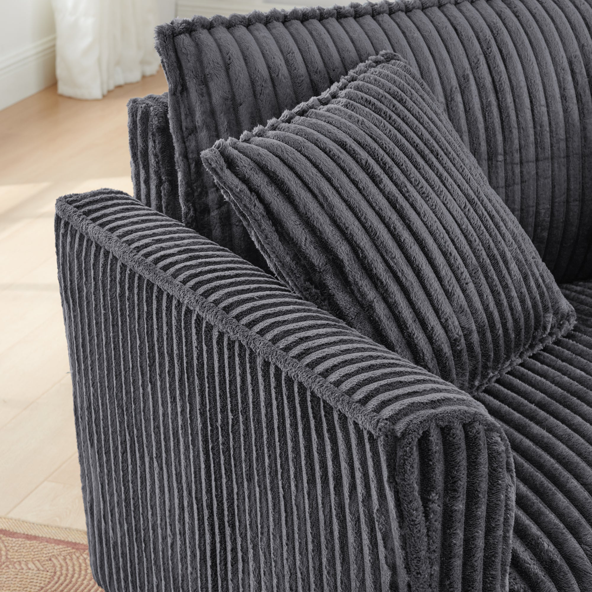 Lazy Sofa Chair with a Backrest - Grey