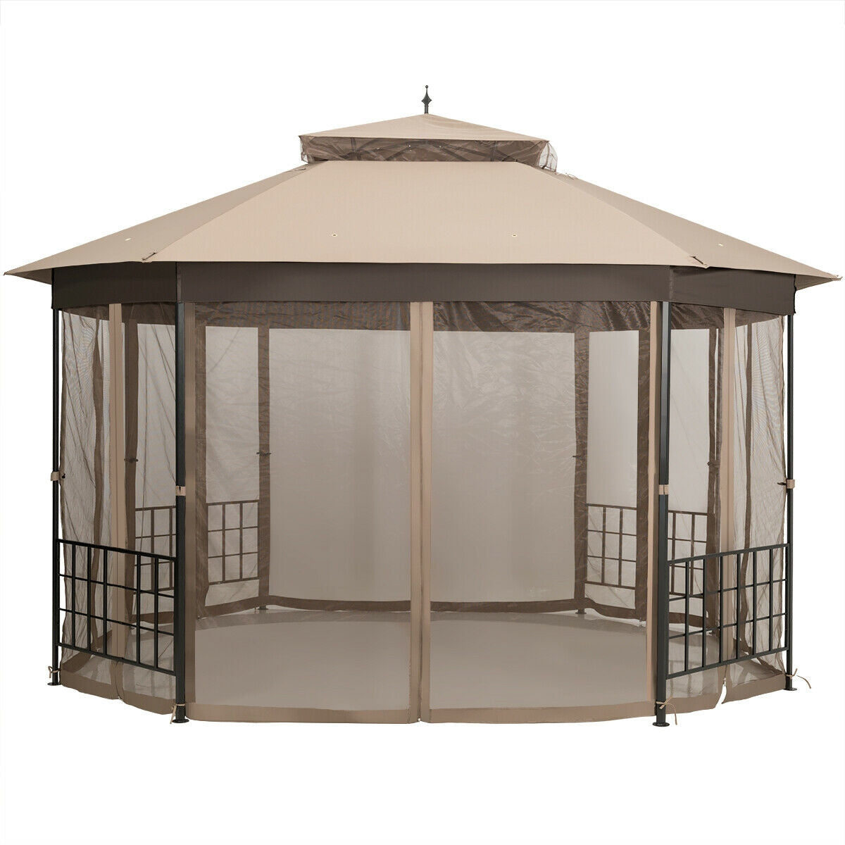 10’x 12’ Octagonal Patio Gazebo - Brown