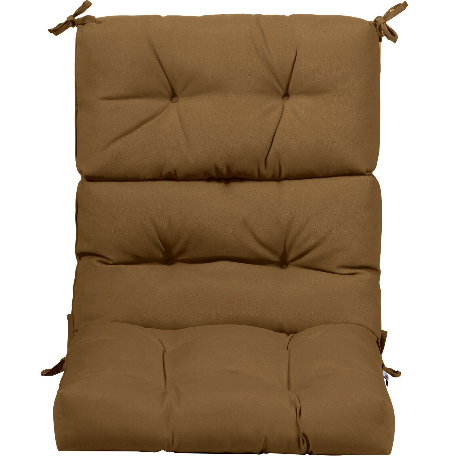 22 x 44 Inch Tufted Outdoor Patio Chair Seating Pad - Brown