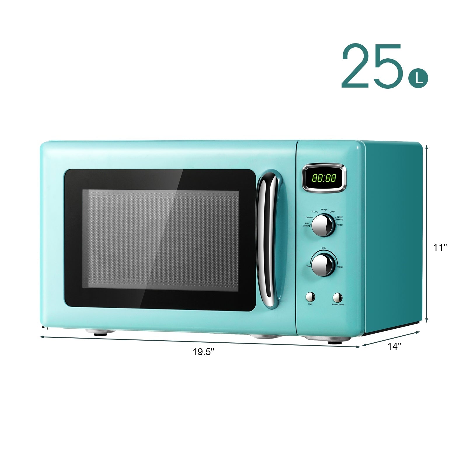 0.9 Cu.ft Retro Countertop Compact Microwave Oven - Green