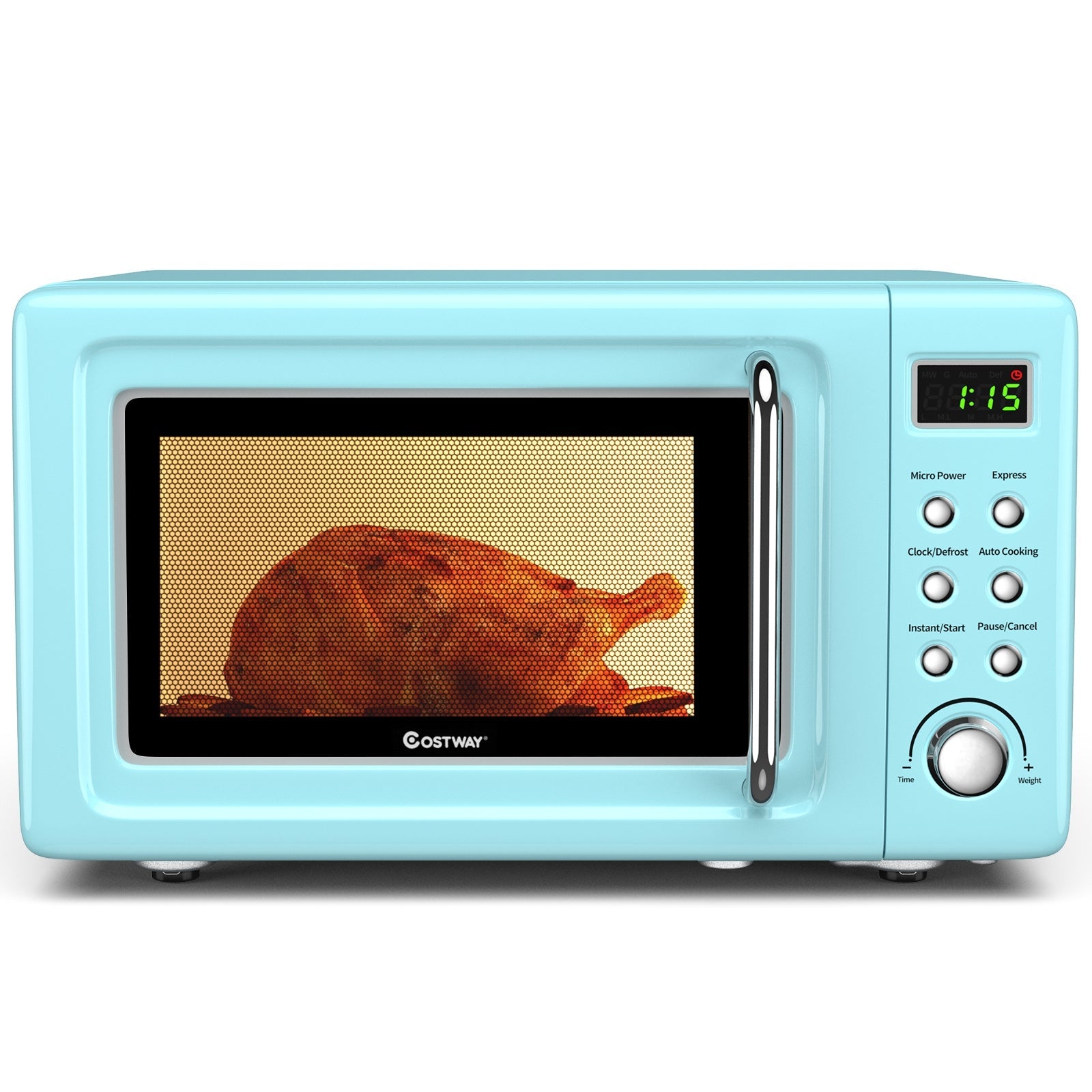 700W Retro Countertop Microwave Oven - Green