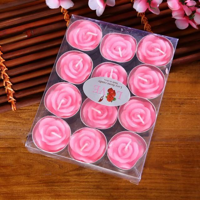 12 pieces set Valentine's Day Rose Candles