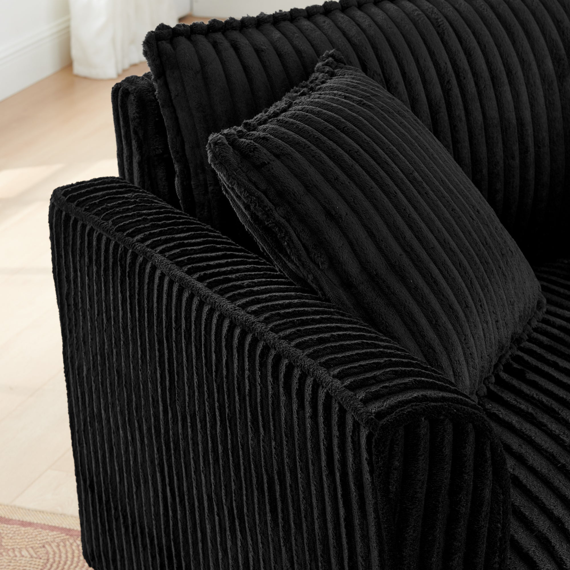 Lazy Sofa Chair with a Backrest - Black