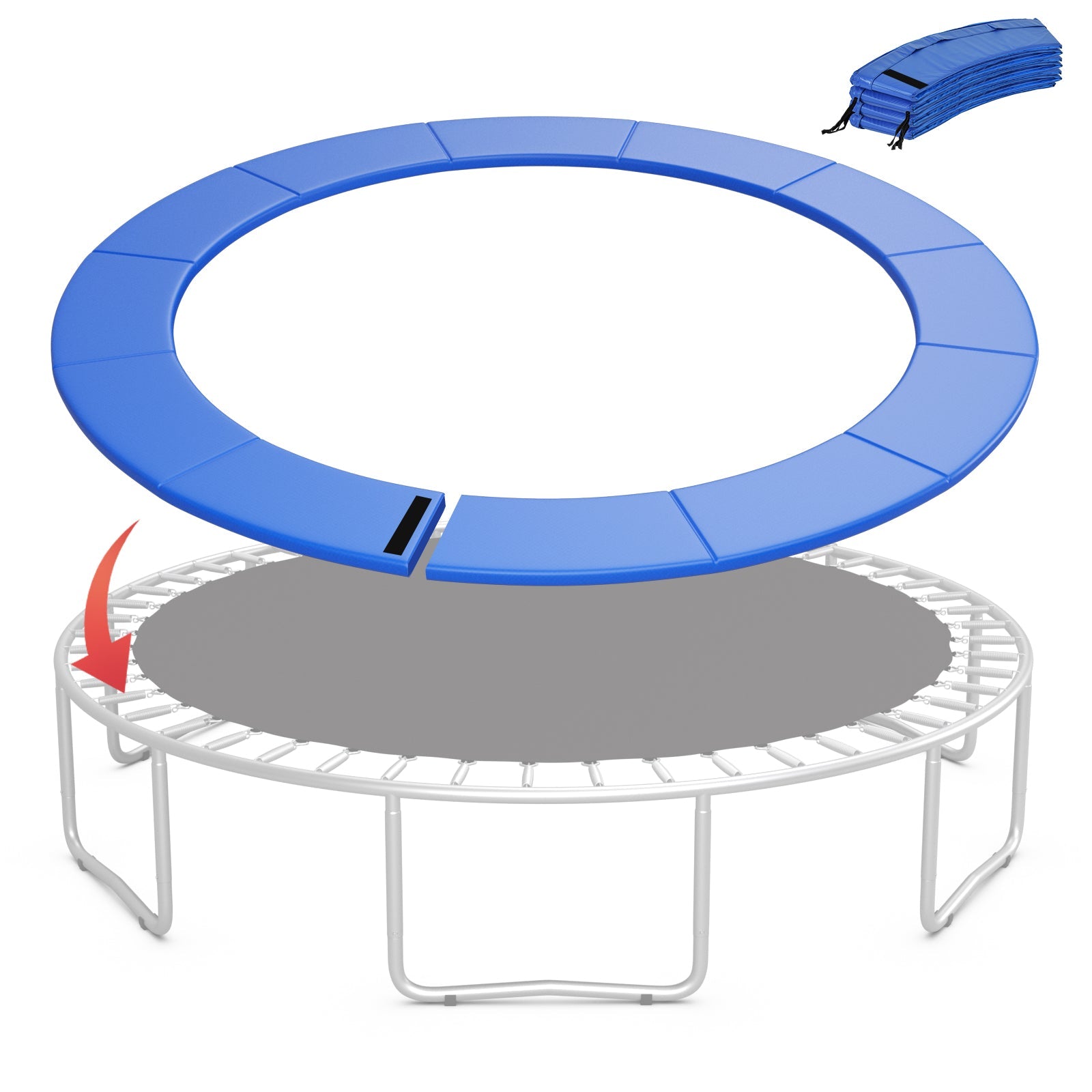 15 Feet Trampoline Pad Replacement Safety Pad with Fixing Straps (Blue)