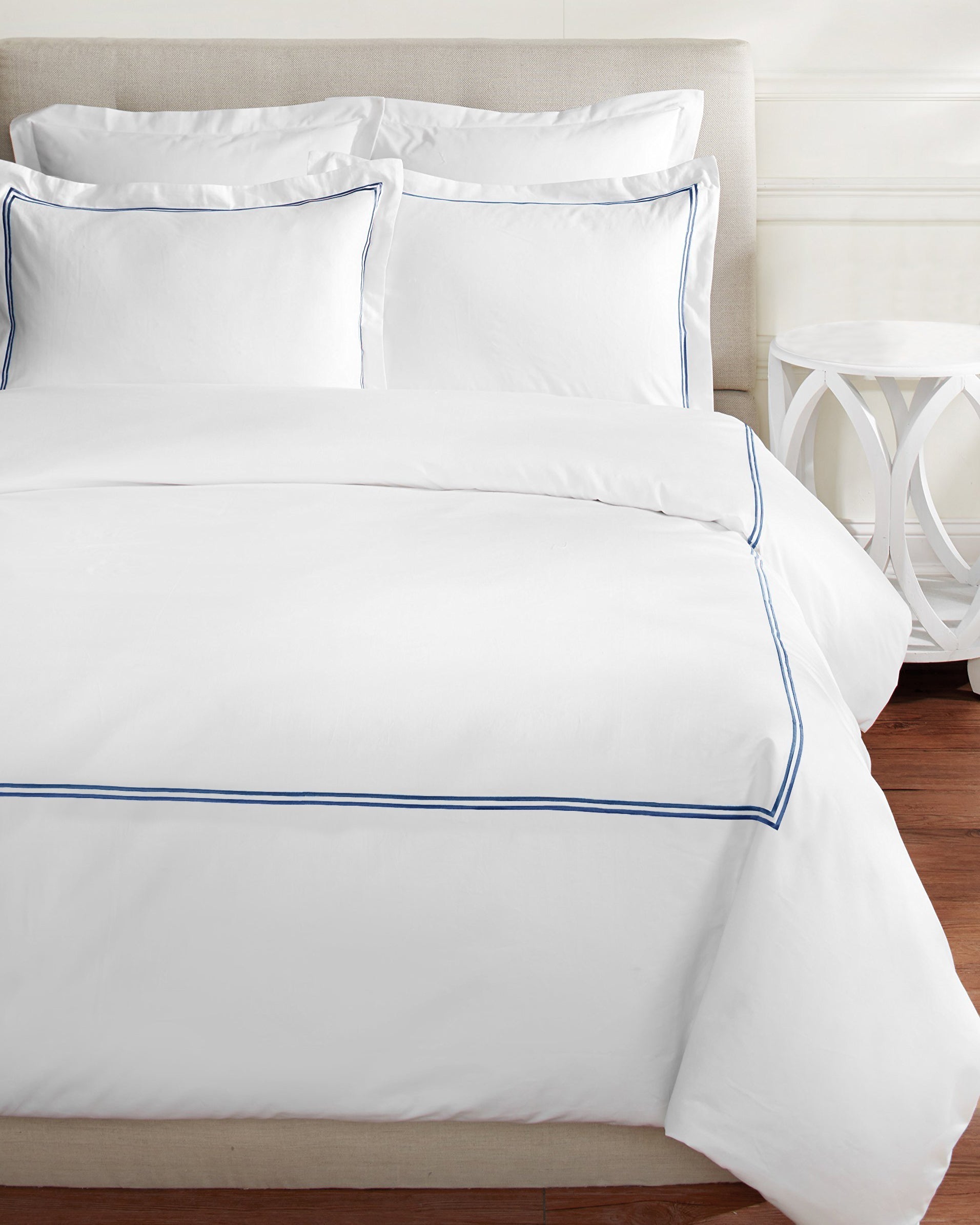 Double Stripe Embroidered Duvet Set