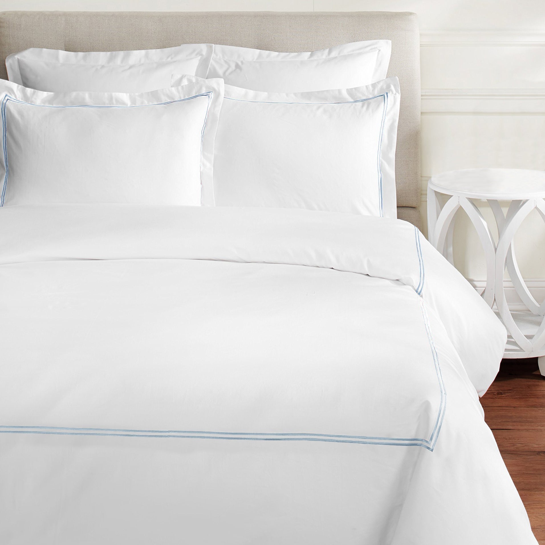 Double Stripe Embroidered Duvet Set