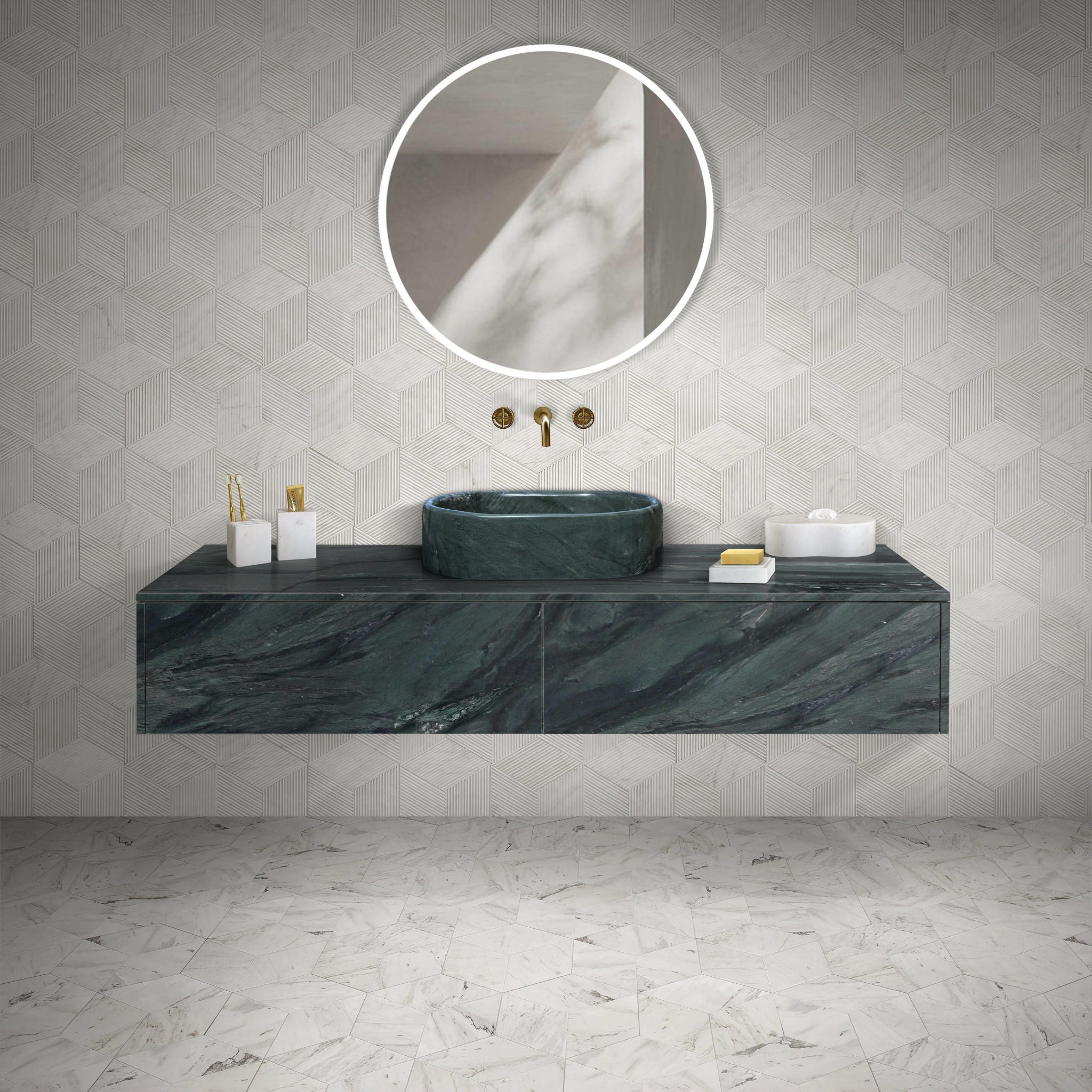 Bathroom Vessel Sink, Semi Polished Surface by Couch