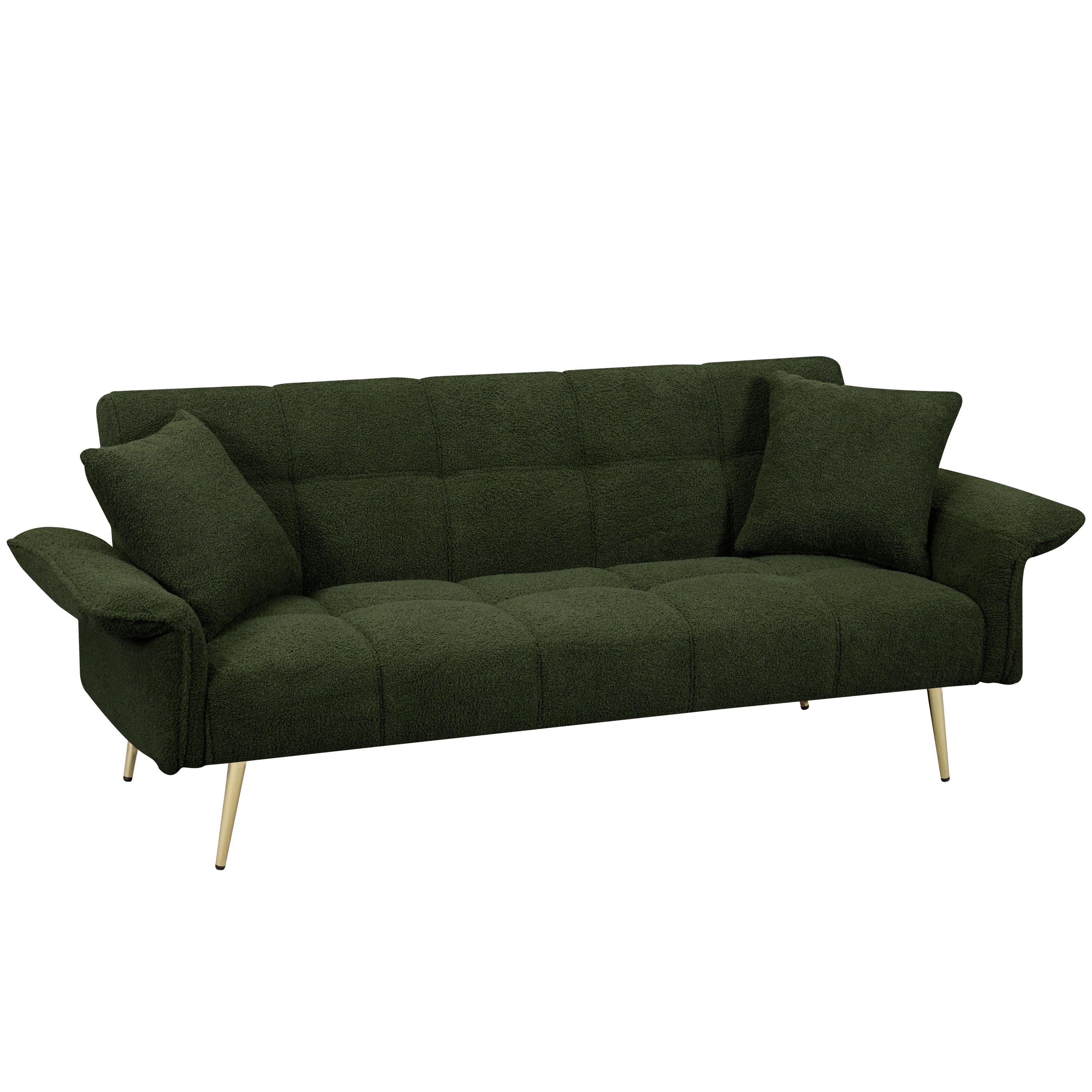 70.1 'Futon Sofa Bed with Folding Armrests