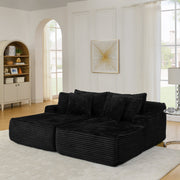 Two-Seater Lazy Sofa Lounge Chair -Black