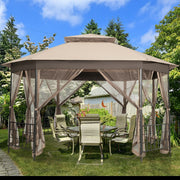 10’x 12’ Octagonal Patio Gazebo - Brown