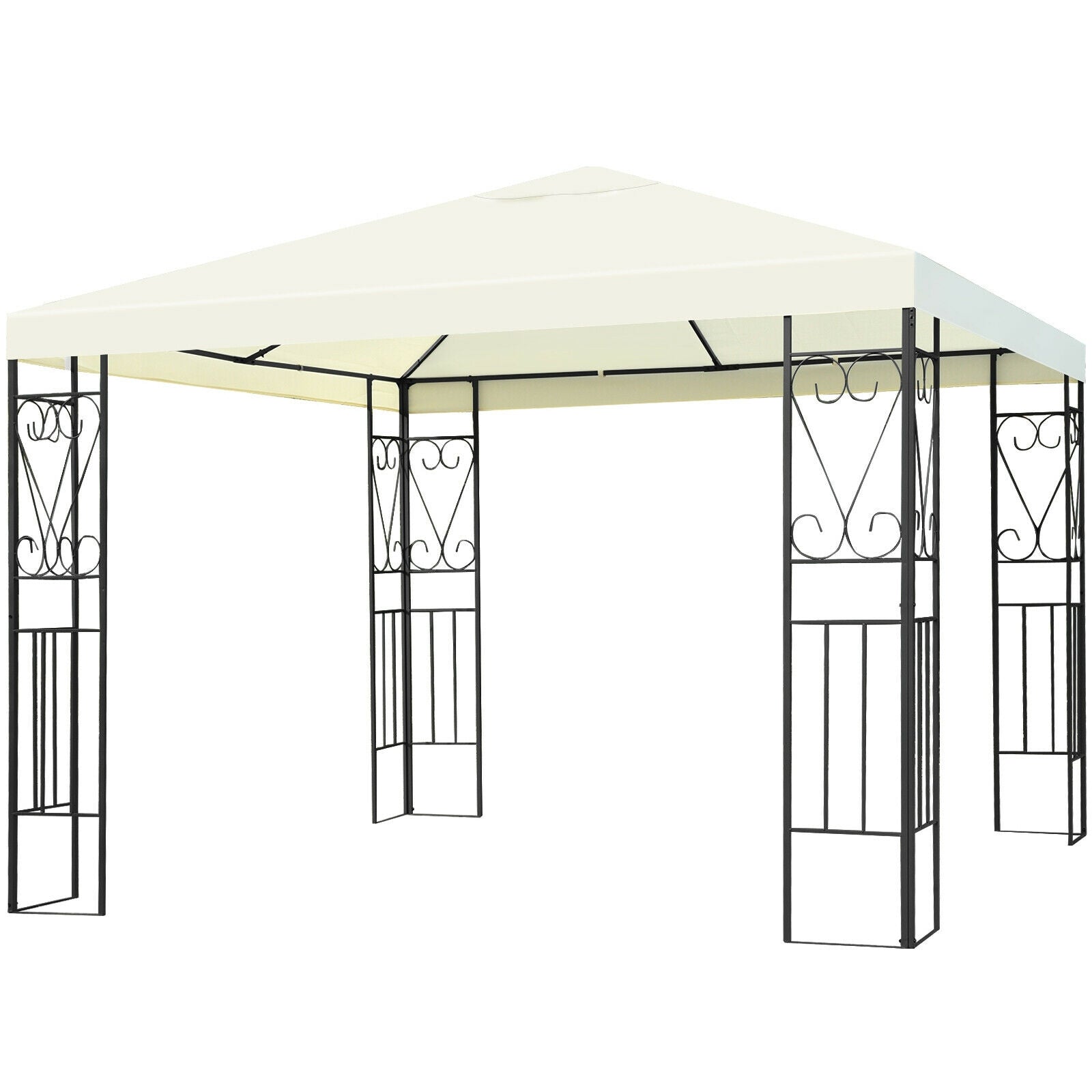 10 x 10 Feet Patio Gazebo, Canopy Tent, Garden Shelter