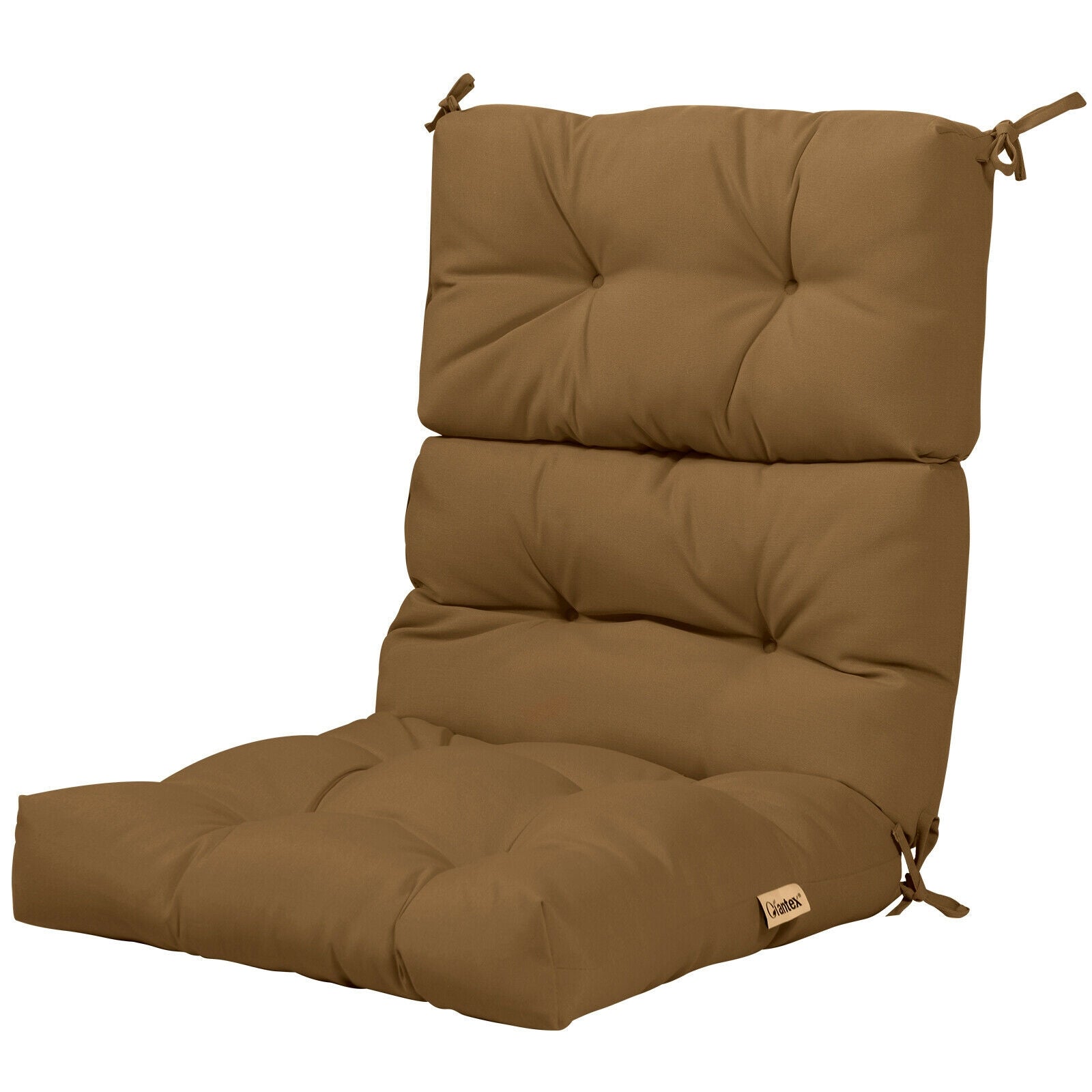 22 x 44 Inch Tufted Outdoor Patio Chair Seating Pad - Brown
