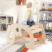 2-in-1 Rocking Horse Arch Climber-Natural