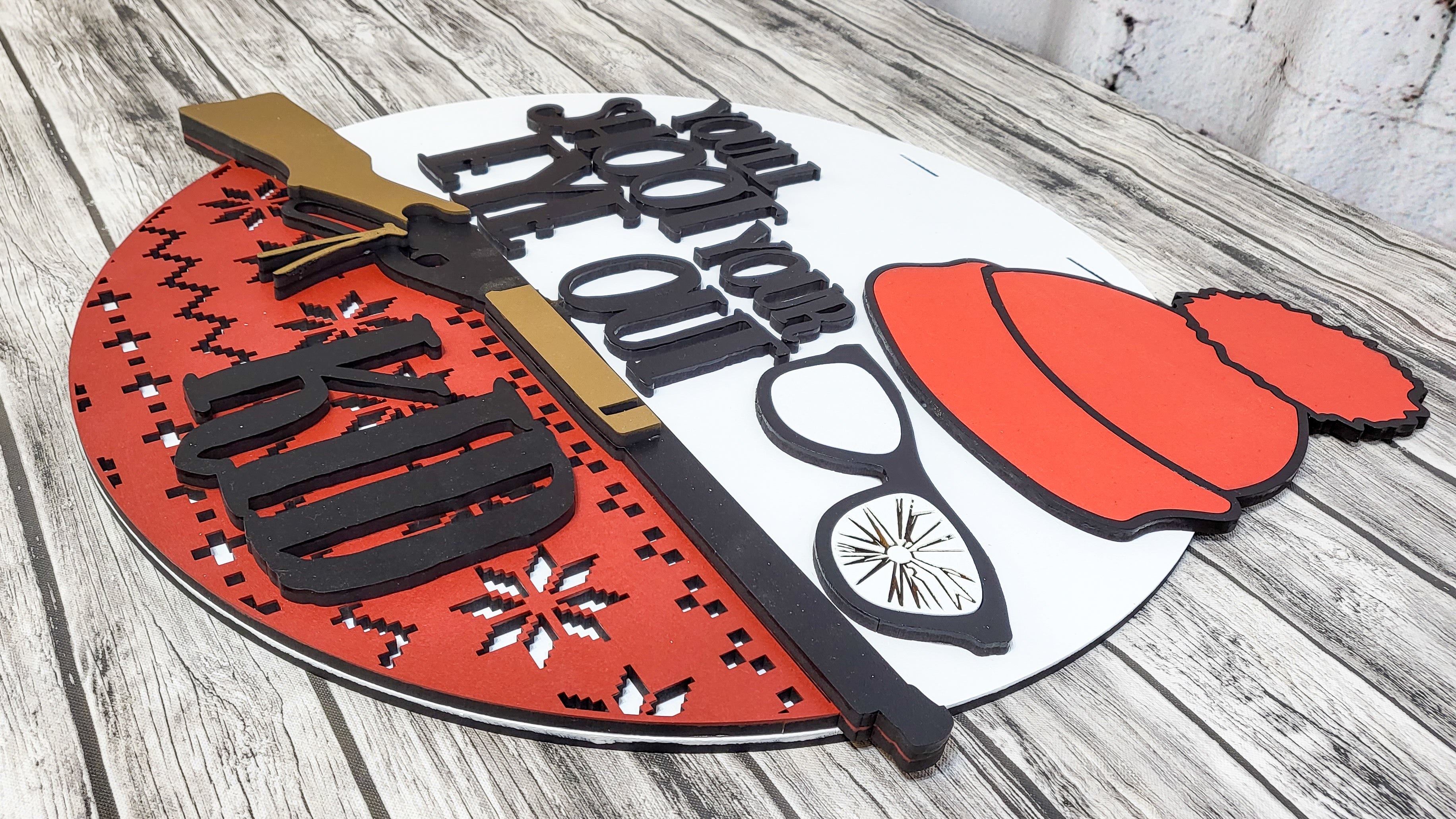 3D You'll Shoot Your Eye Out Kid Ralphie Door Hanger - Finished