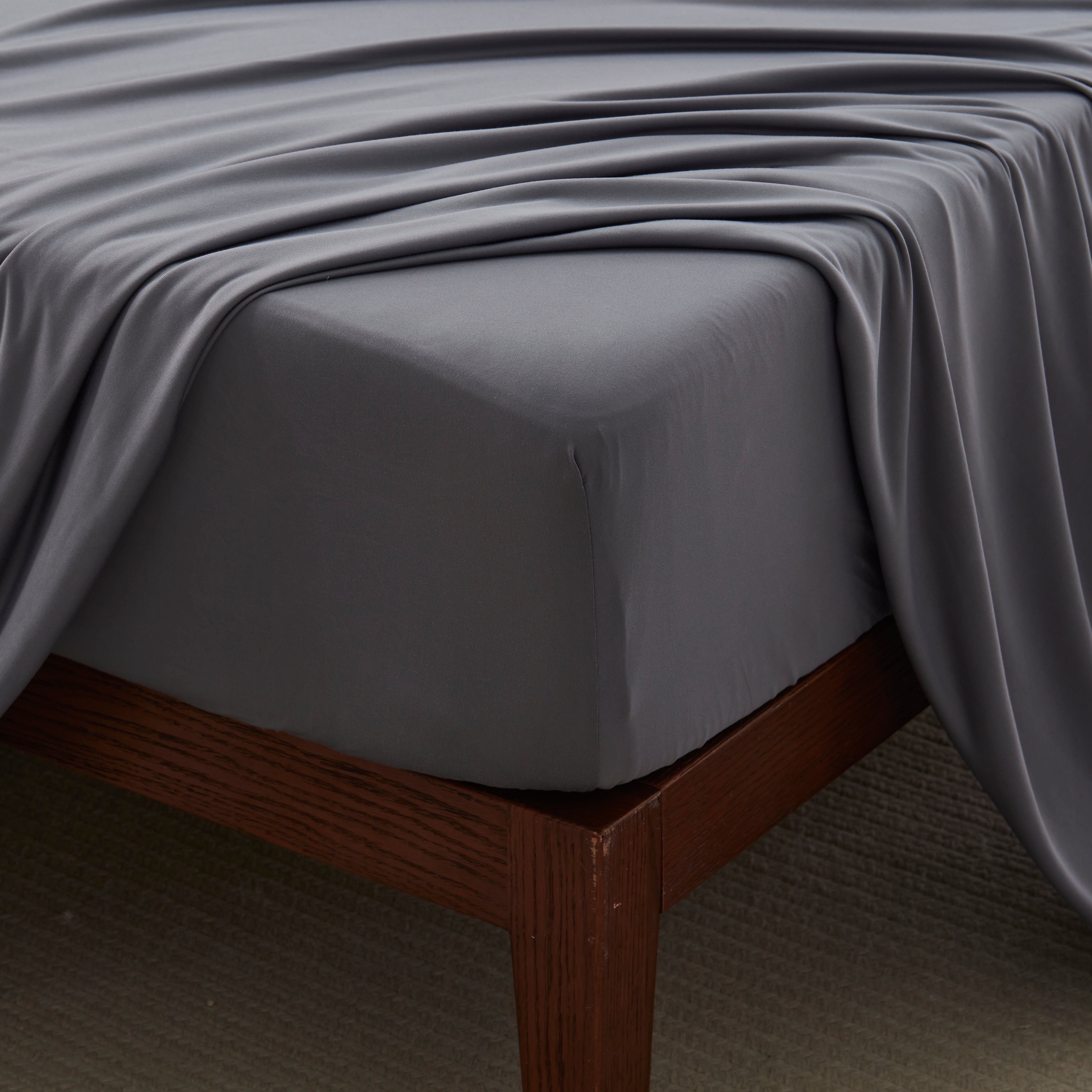 100% Microfiber Jersey Knit Sheet Set with Pillowcases - Grey