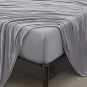 100% Microfiber Jersey Knit Sheet Set with Pillowcase - Full Grey