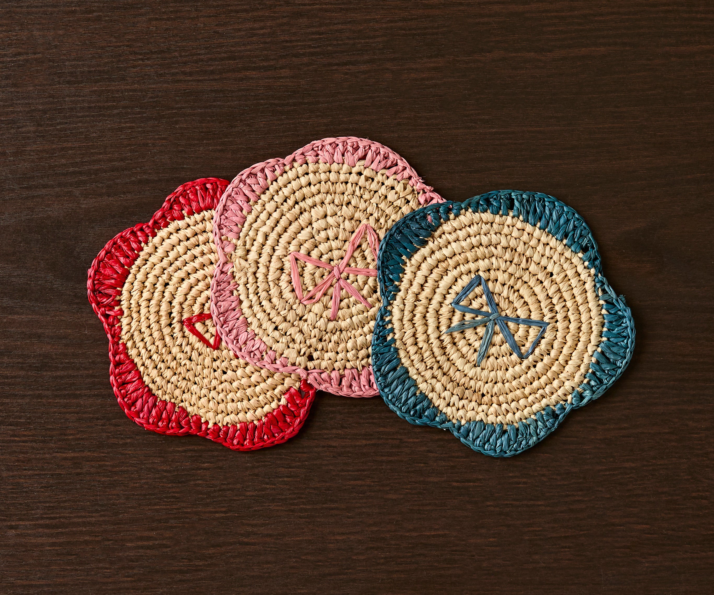 Handwoven Raffia Fringe Coaster