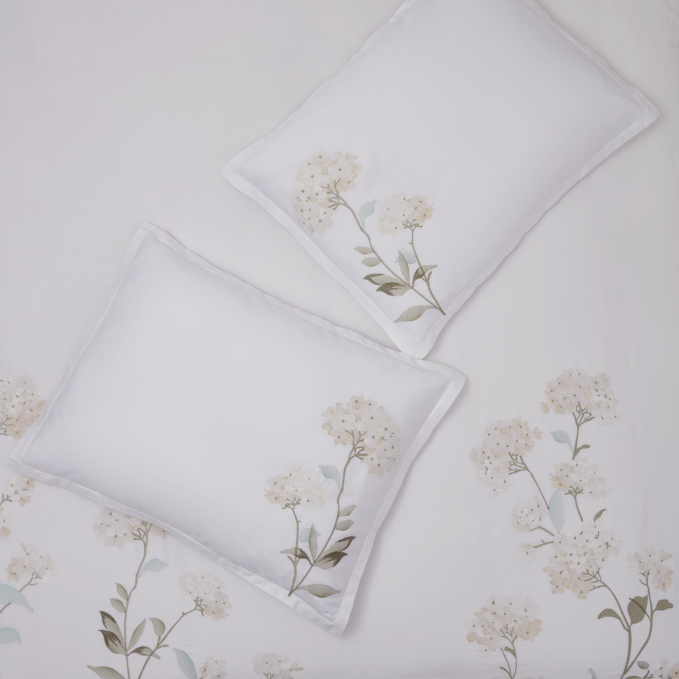 Hydrangea Embroidered Duvet Cover Set