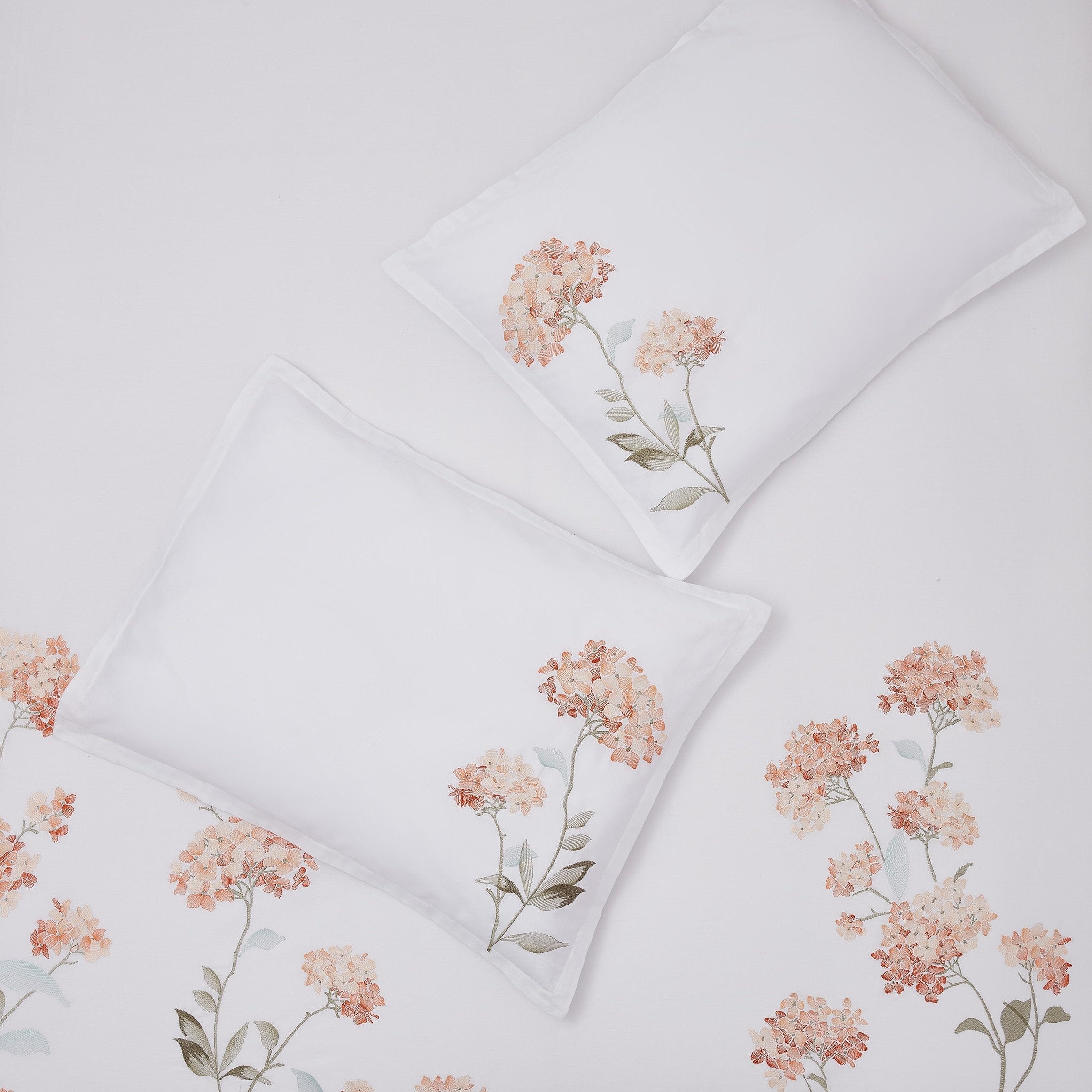 Hydrangea Embroidered Duvet Cover Set