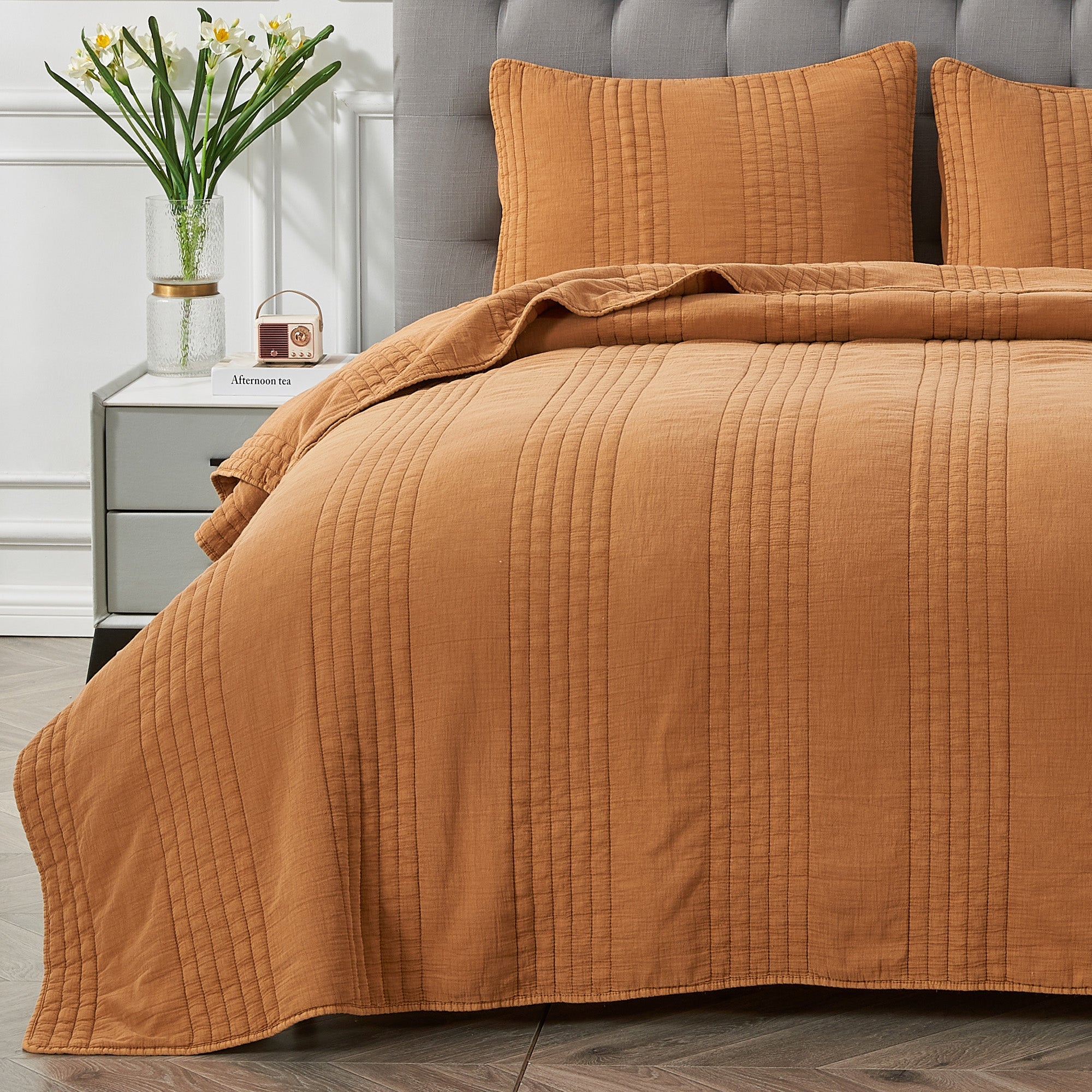 Stonewashed Cotton Quilt Set