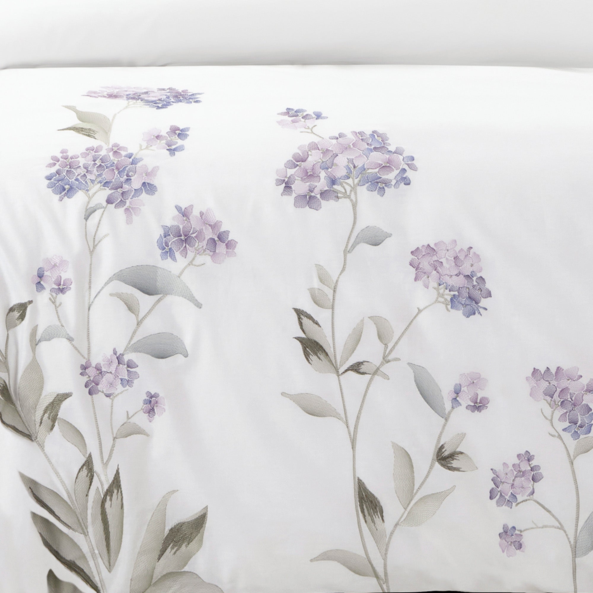 Hydrangea Embroidered Duvet Cover Set