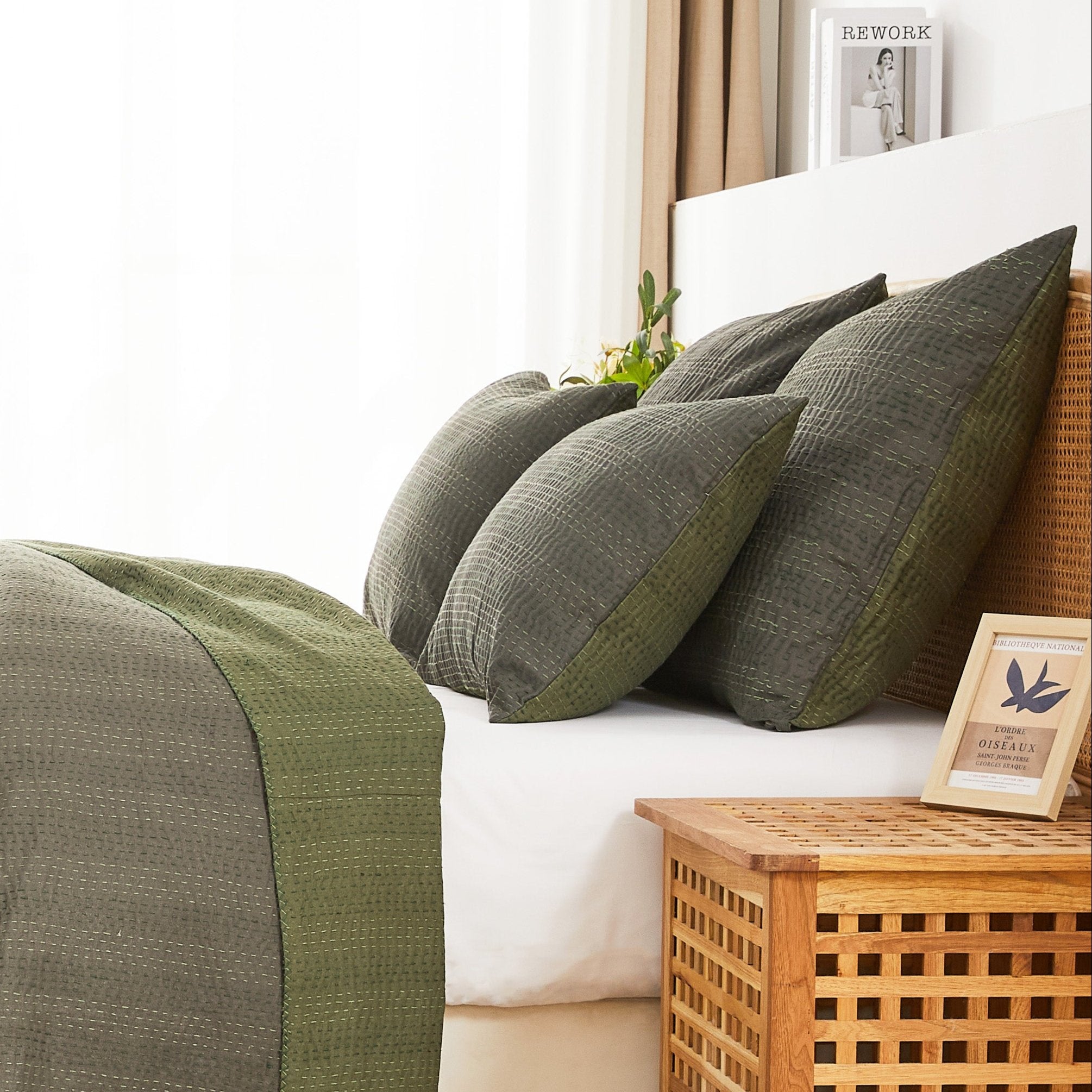 Reversible Kantha Pillow Sham Pairs