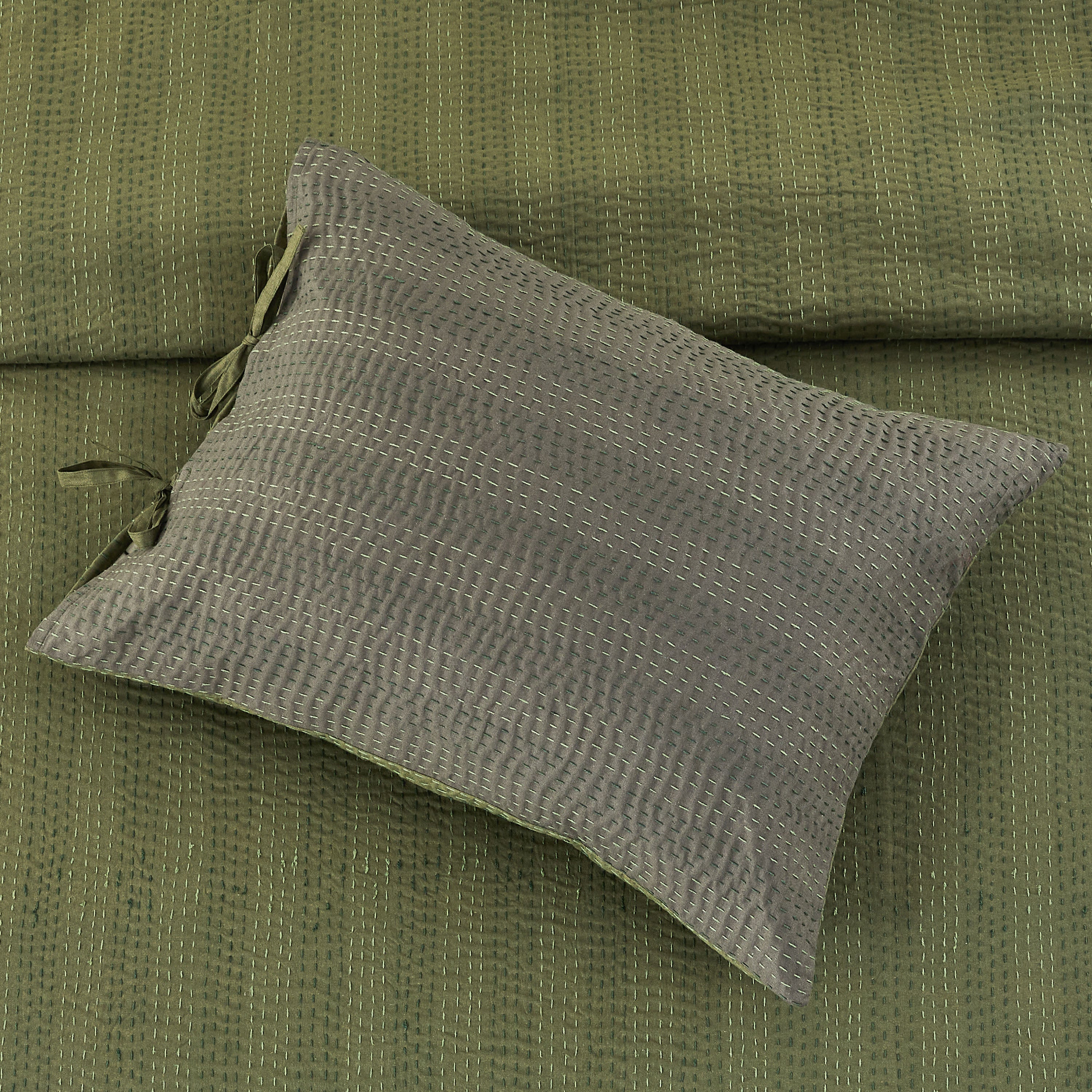 Reversible Kantha Pillow Sham Pairs