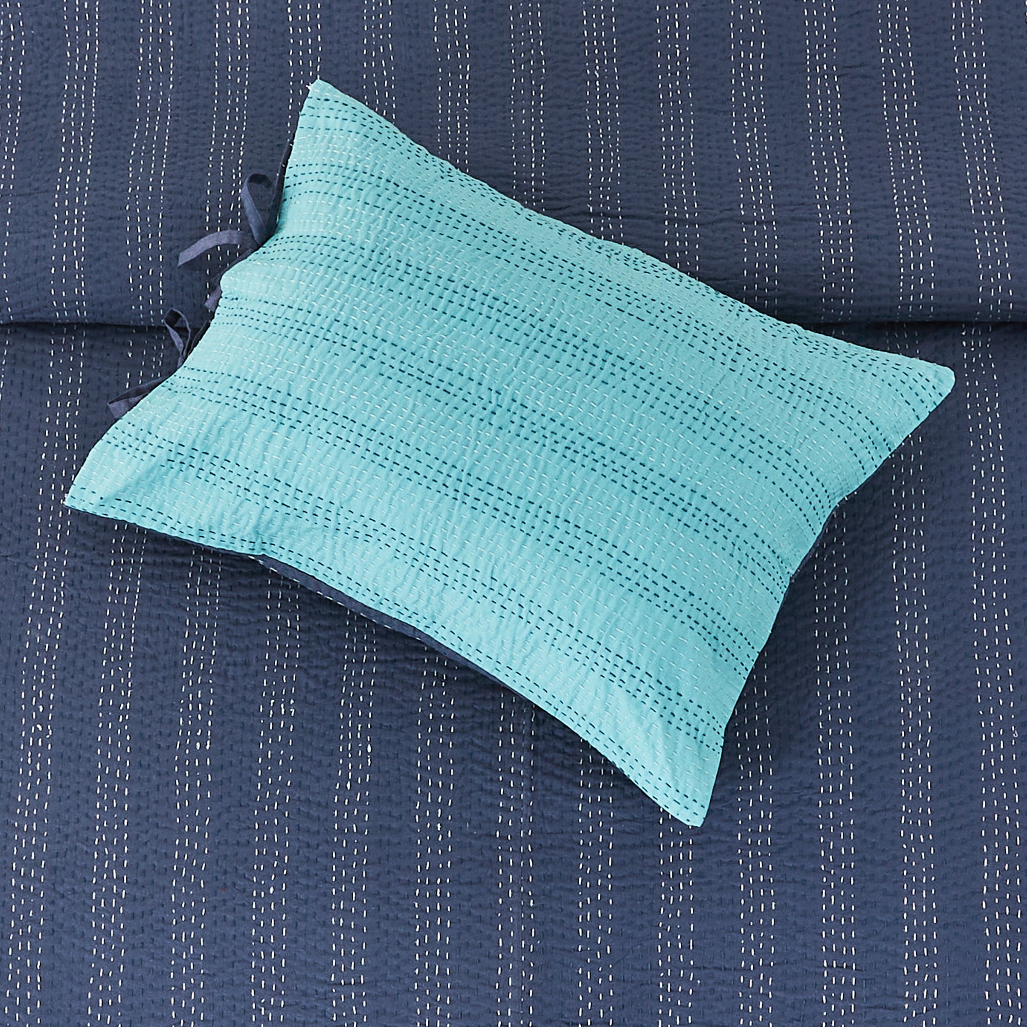 Reversible Kantha Pillow Sham Pairs