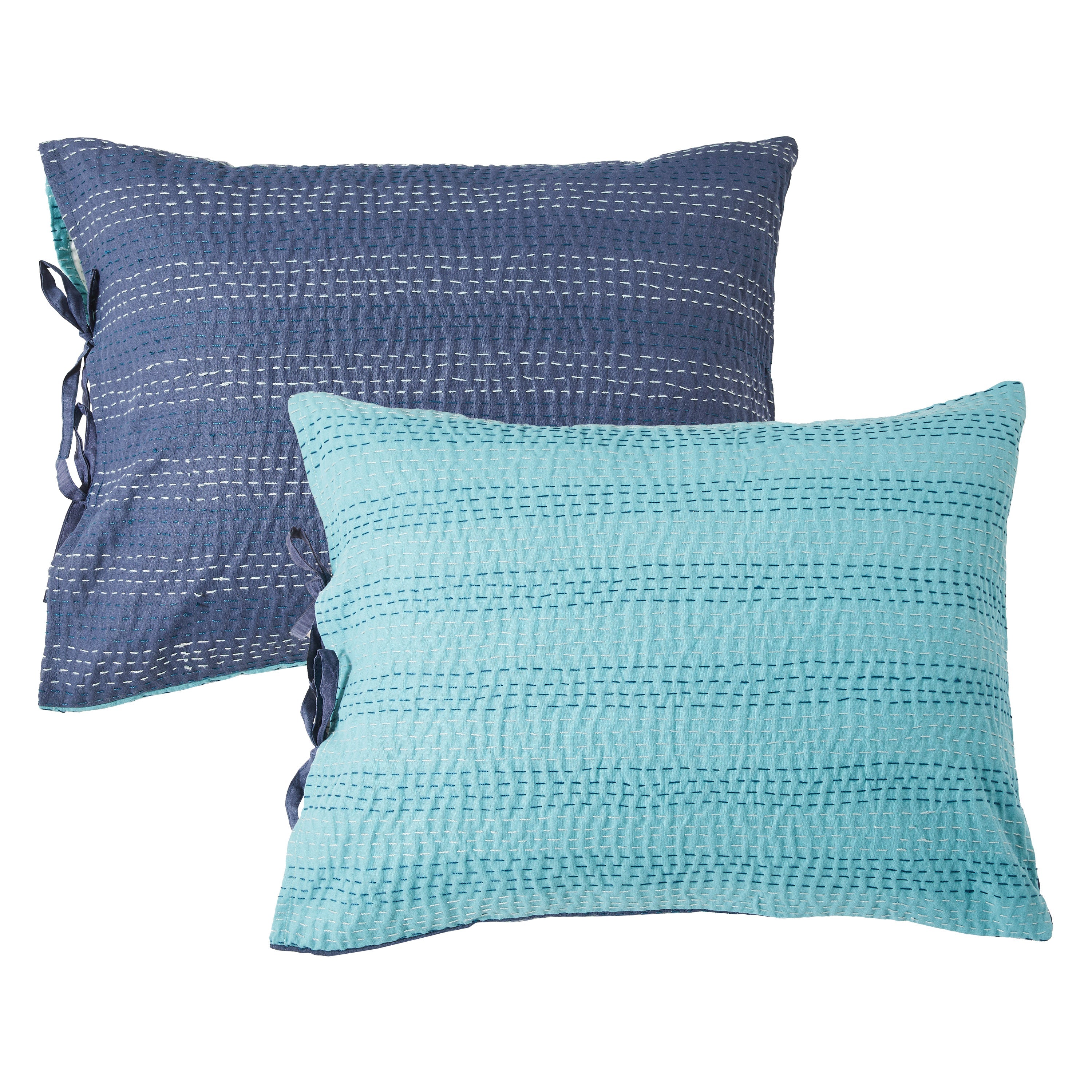 Reversible Kantha Pillow Sham Pairs