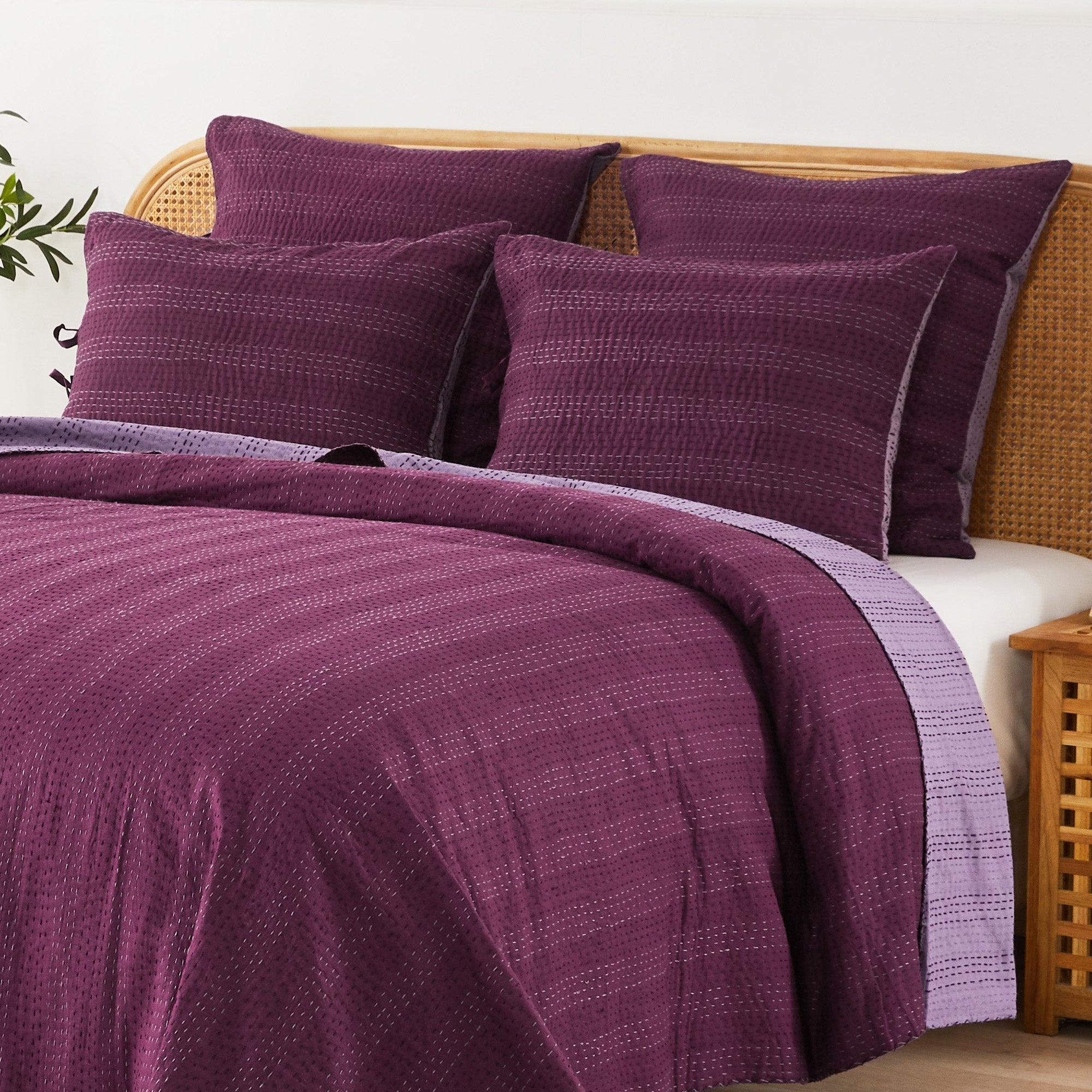 Reversible Kantha Pillow Sham Pairs