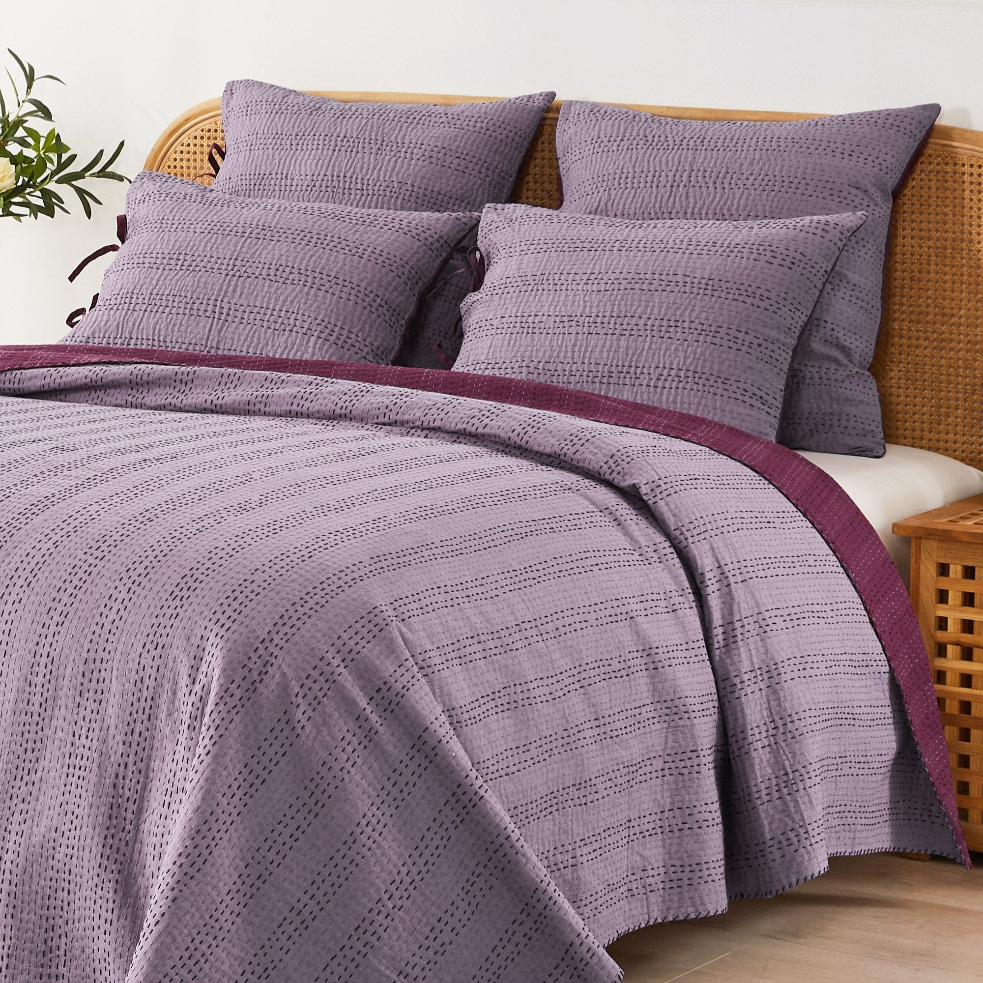 Reversible Kantha Pillow Sham Pairs