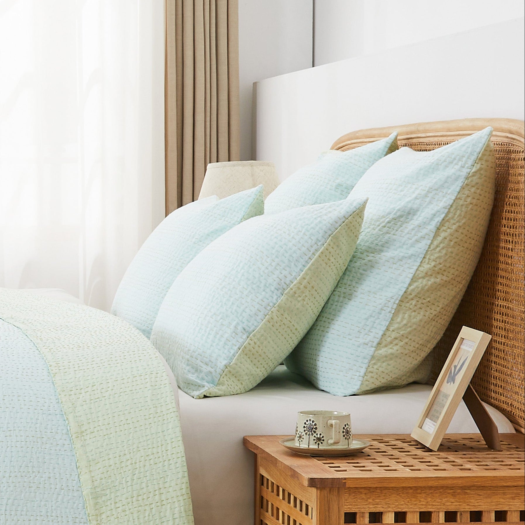 Reversible Kantha Pillow Sham Pairs